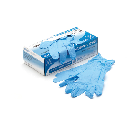 ถุงมือไนไตร แบบบาง (สีฟ้า) 50 คู่ (L)