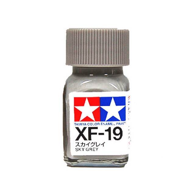 สีทาโมเดล สูตรน้ำมัน สีอีนาเมล สีเพ้นฟิกเกอร์ ทามิย่า Tamiya Enamel XF-19 Sky Grey (10 ml)