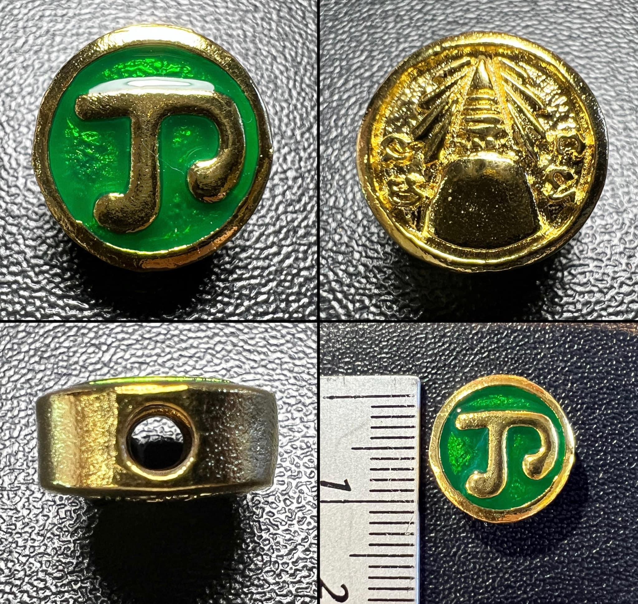 หัวนะโม (ขนาดใหญ่ สีทอง-ลงยาสีเขียว) Na Mo head (Big size, Gold color-Green Longya) SKU-02129