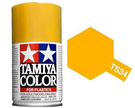 สีพ่นโมเดลรถ สีพ่นโครงรถ สีสเปรย์ทามิย่า Tamiya Spray Color TS-34 Camel Yellow (100 ml)