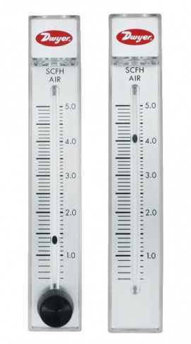 FLOW METER, DWYER, RMA-6-SSV RANGE: 2 to 20 SCFH AIR CONNECITON : 1/8” FEMALE NPT, VALVE : STAINLESS STEEL