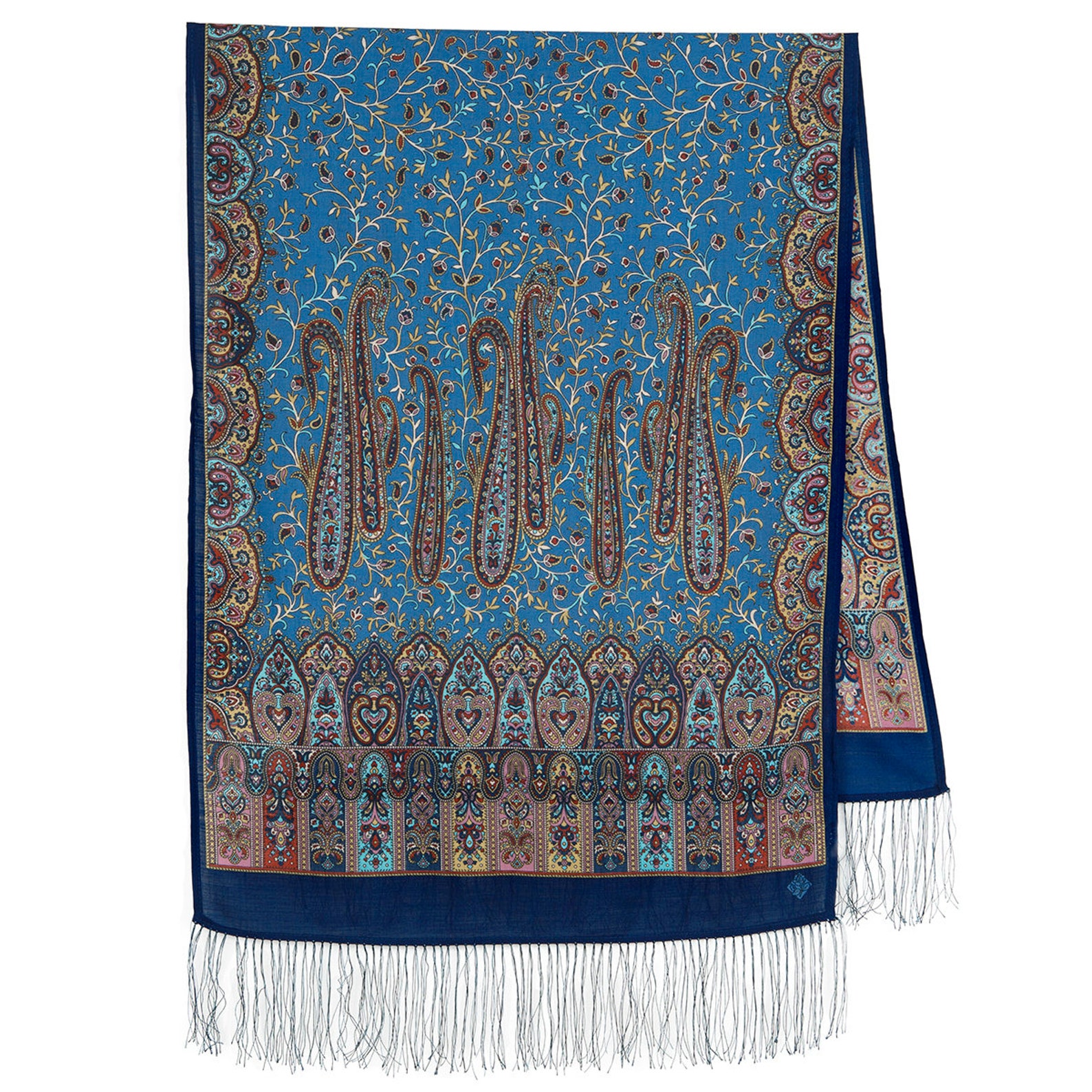 ผ้าพันคอ/คลุมไหล่ขนสัตว์รัสเซียแท้พิมพ์ลาย (100% Wool Shawls) : From Russia With Love (150 x 60 cm.)