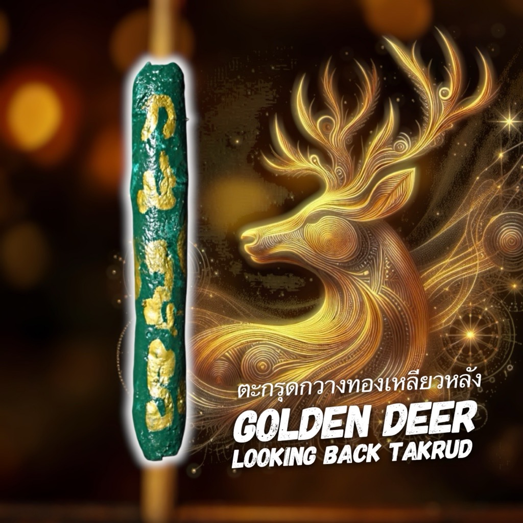 ตะกรุดกวางทองเหลียวหลัง Golden Deer Looking Back Takrud. SKU-03370