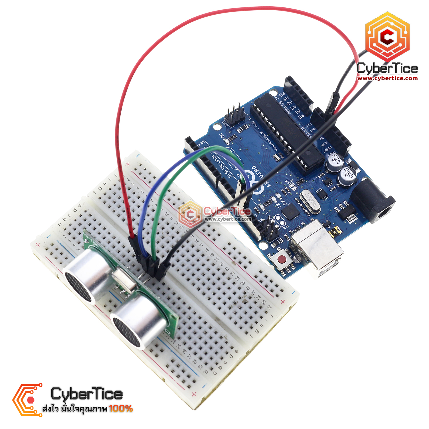 Arduino Fse 100 สอนใช้งาน Arduino เซ็นเซอร์วัดระยะทาง Ultrasonic Module US-100 - ขาย ...