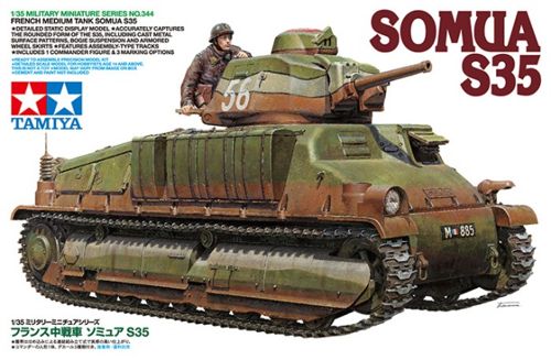 โมเดลรถถังทามิย่า ขนาด 1/35 Tamiya TA35344 Somua S35 Military Vehicle Kits (Injection)