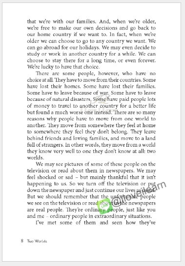 หนังสืออ่านนอกเวลาภาษาอังกฤษเรื่องTwo Worlds (ระดับ4) Two Worlds (Level 4)