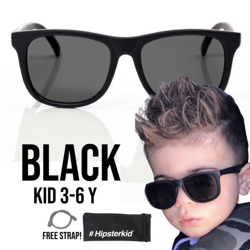 Hipsterkid Black Sunglasses Age 3-6 แว่นกันแดดเด็กสีดำ (Logo-H)