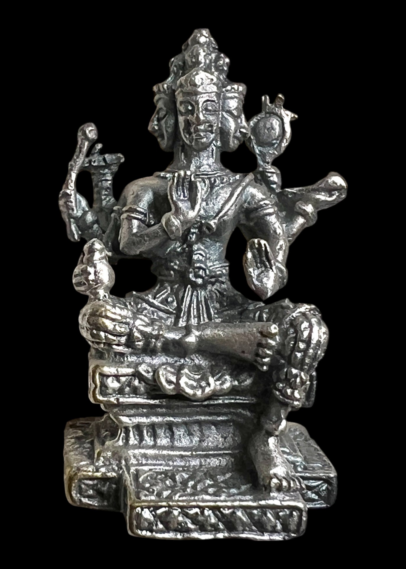 พระพรหม ลอยองค์ (พิมพ์ใหญ่, ชุบซาติน) Brahma statue. (big size, Satin plated) SKU-01841
