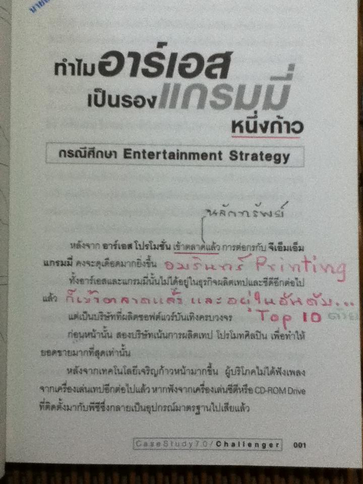 CASE STUDY 7.0 THE NAME OF THE GAME / ธันยวัชร์ ไชยตระกูลชัย