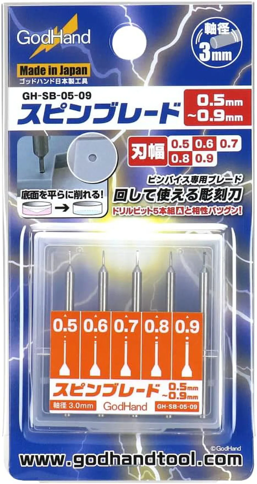 GH-SB-05-09 SPIN BLADE 0.5MM-0.9MM