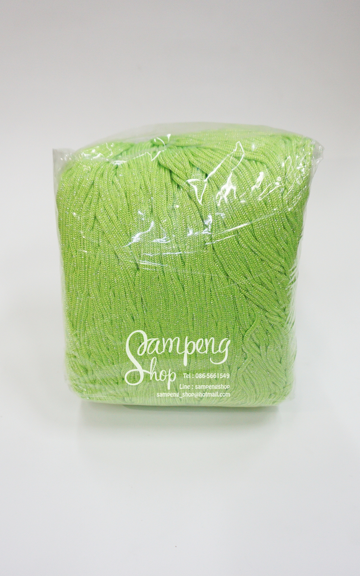 เชือกร่ม สีเขียวสะท้อนดิ้นเงิน