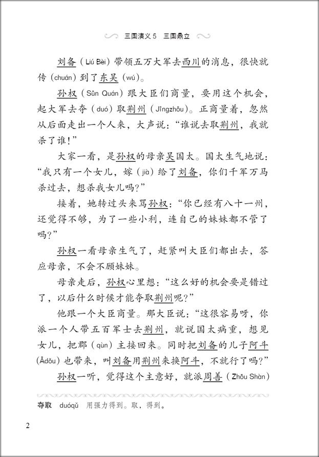 หนังสืออ่านนอกเวลาภาษาจีนเรื่องสามก๊ก ตอนกำเนิดสามก๊ก 学汉语分级读物(第2级):三国演义(5三国鼎立 )