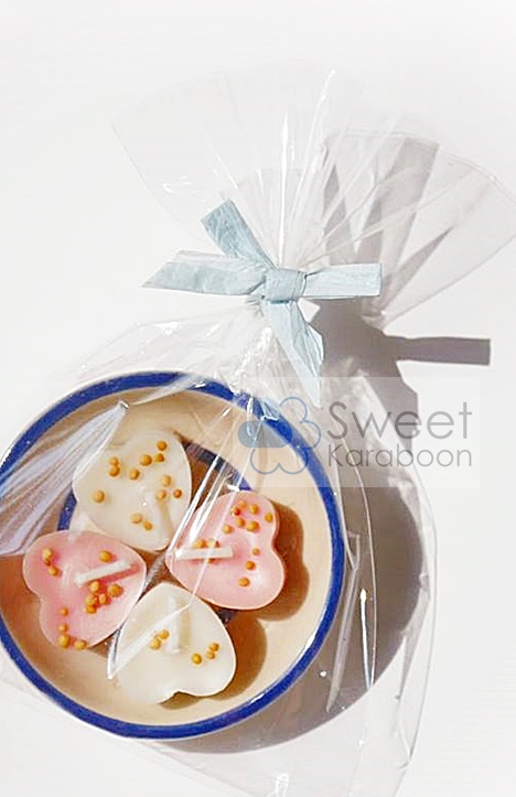 Sweet love scented candles เทียนหอม "หวานคู่ใจ" 4 ชิ้น 20 กรัม พร้อม ถ้วยตะไล
