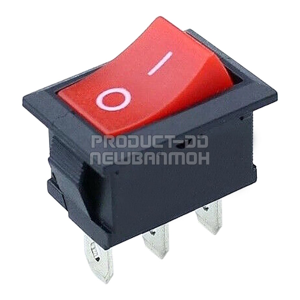 KCD1 สวิตช์กระดก ON-OFF (I-O) 3 ขา สีแดง 6A 250V AC