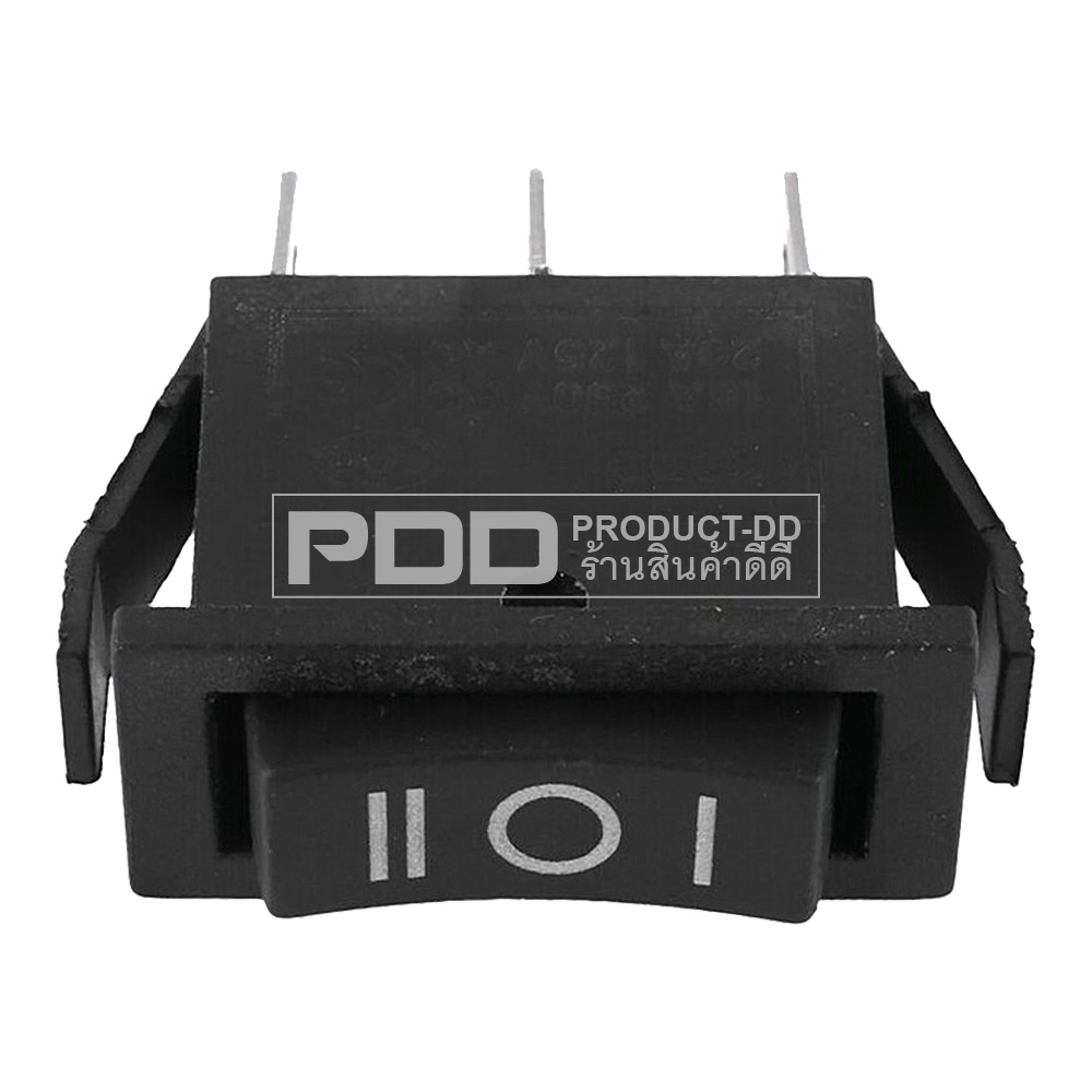 KCD3 สวิตช์กระดก ON-OFF-ON 3 ขา สีดำ l-O-ll 15A 250V AC และฝาครอบกันน้ำ