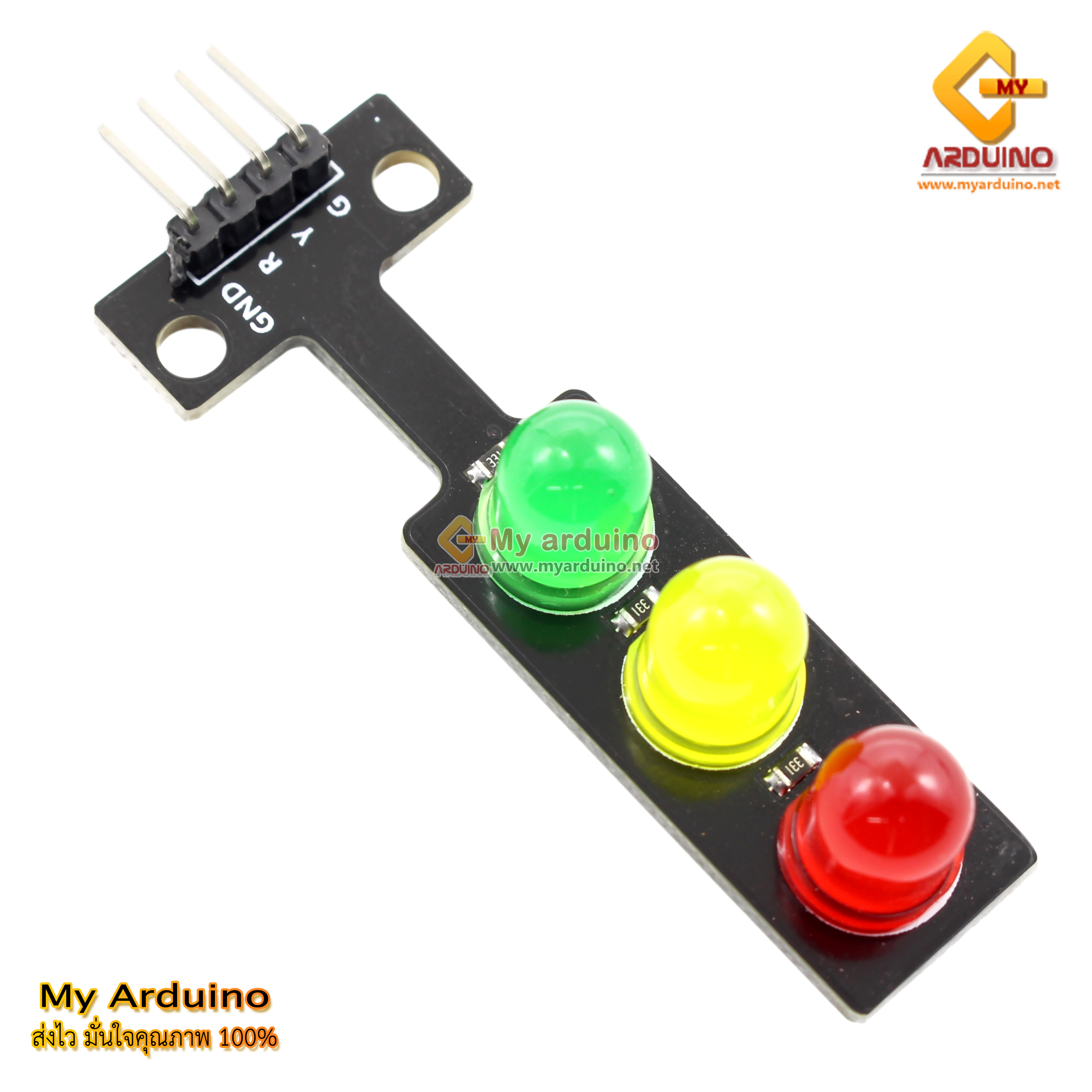 LED Module 3 traffic light 8mm โมดูล LED 3 สี ไฟจราจร - ขาย Arduino ...