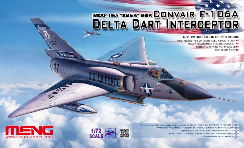 โมเดลเครื่องบิน Meng Model ขนาด 1/72 DS-006 Convair F-106A Delta Dart Interceptor