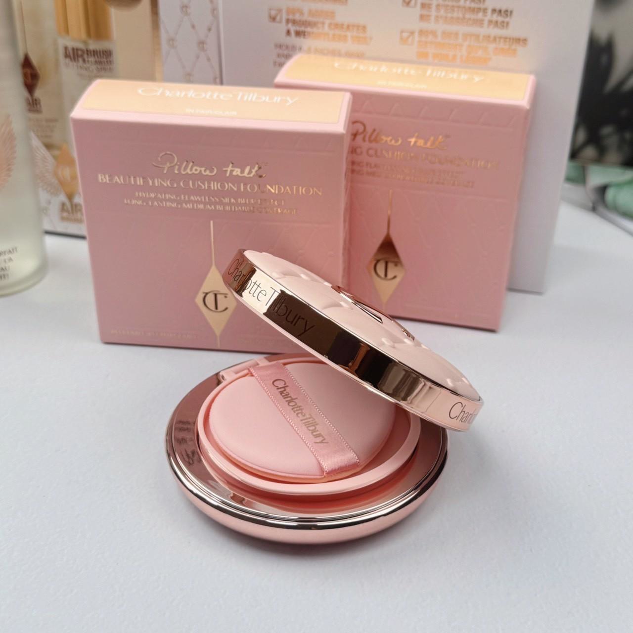 CHARLOTTE TILBURY PILLOW TALK BEAUTIFYING CUSHION FOUNDATION ( แบบรีฟิลได้ ) 12 g. ( มีสีให้เลือกคะ )