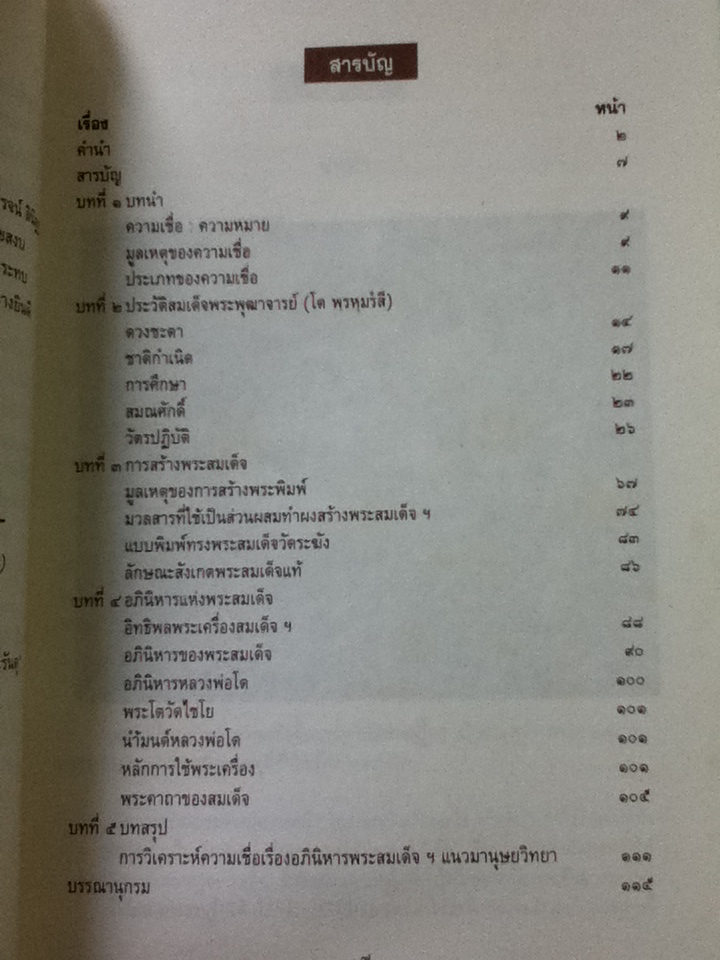 การวิเคราะห์ความเชื่อเรื่อง อภินิหารพระสมเด็จฯ แนวมานุษยวิทยา/ พัชรี ลินิฐฎา
