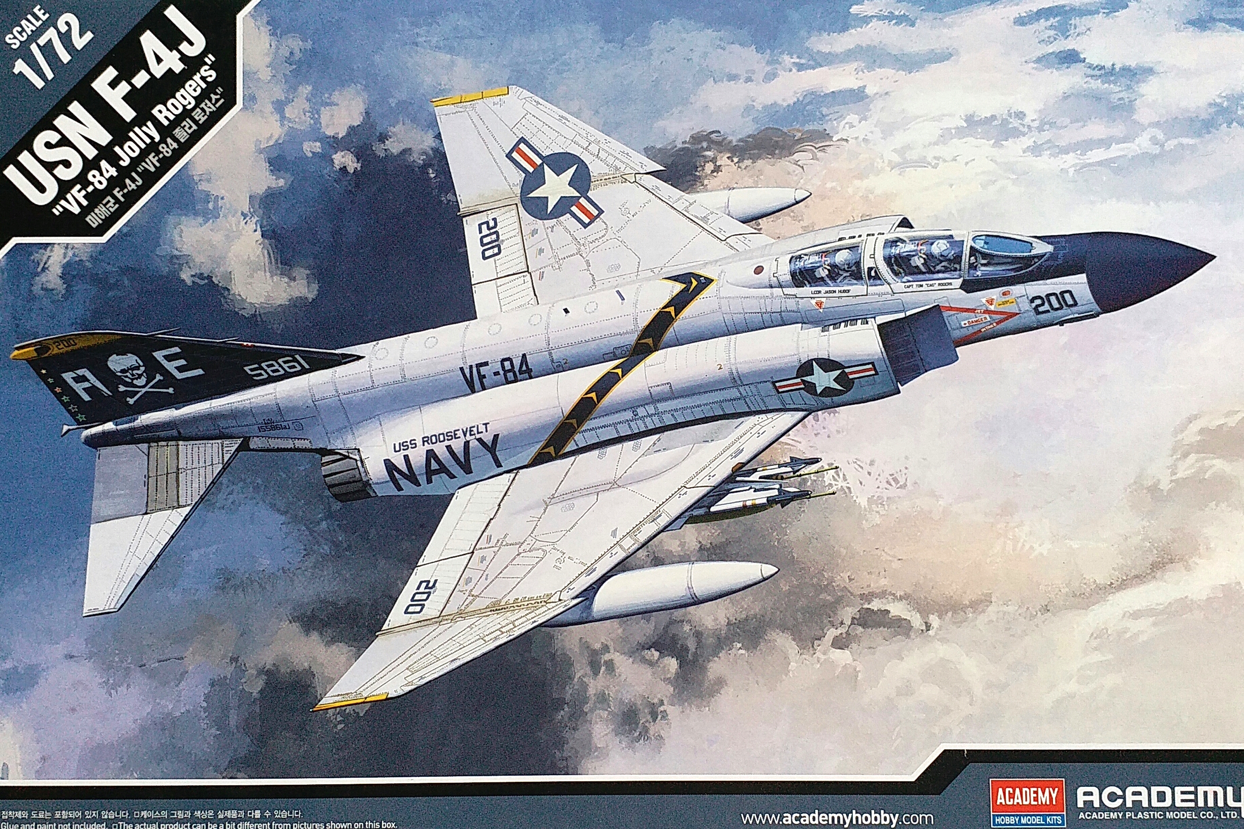 โมเดลเครื่องบินจำลอง Academy ขนาด 1/72 AC12529 USN F-4J VF-84 Jolly Roger