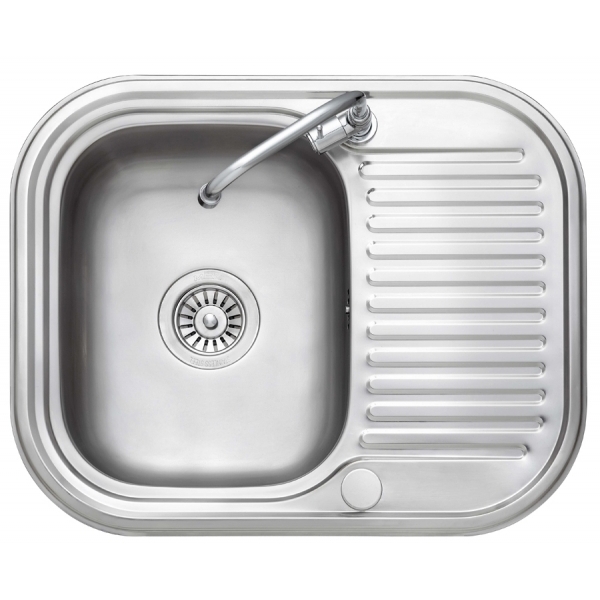 MINI6 อ่างล้างจาน 1 หลุม 1 ที่พัก (รวมก๊อกTP36)