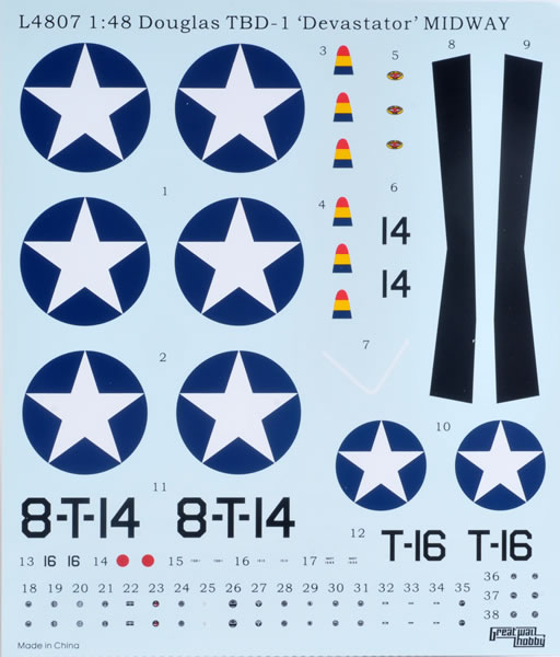 โมเดลเครื่องบิน Great Wall Hobby 1/48 L4807 WWII Douglas TBD-1 "Devastator" - VT-8 at Midway