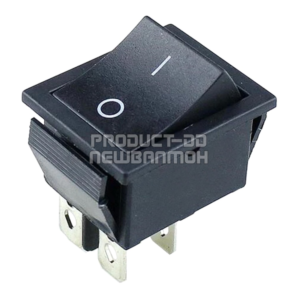 KCD4 สวิตช์กระดก ON-OFF (l-O) 4 ขา สีดำ 16A 250V AC และฝาครอบกันน้ำ