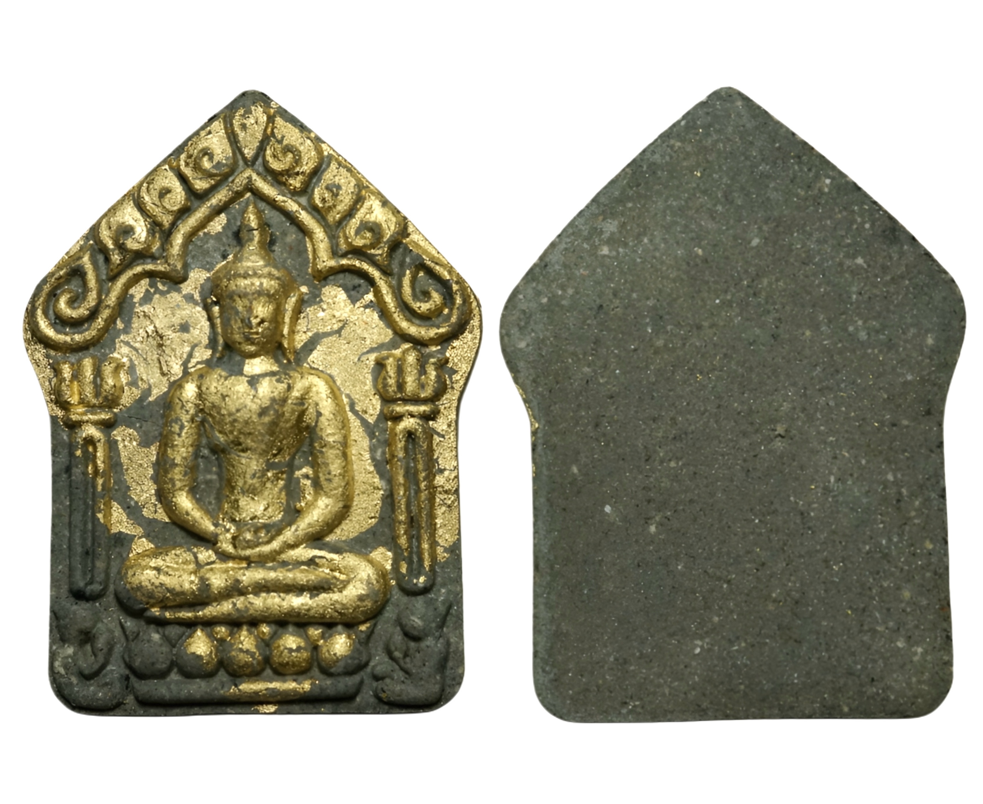 พระขุนแผนผงพิเศษ (รุ่น:เสาร์๕เดือน๕,พิมพ์ใหญ่,ปิดทอง) Mystic Powder Khun Phaen. (series:Saturday 5/5,large-sized,gold-leaf-gilded) SKU-03851