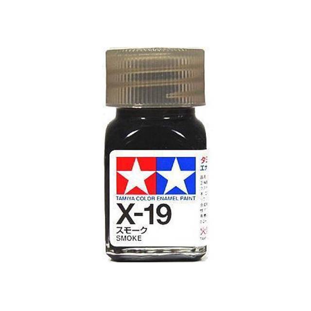 สีทาโมเดล สูตรน้ำมัน สีอีนาเมล สีเพ้นฟิกเกอร์ ทามิย่า Tamiya Enamel X-19 Smoke (10 ml)