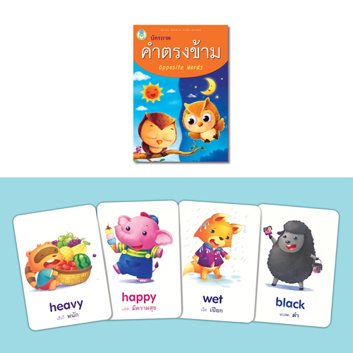 Book World Flash Card บัตรภาพชุดที่ 4 คำตรงข้าม, อาชีพ (1 ชุด มี 2 กล่อง)