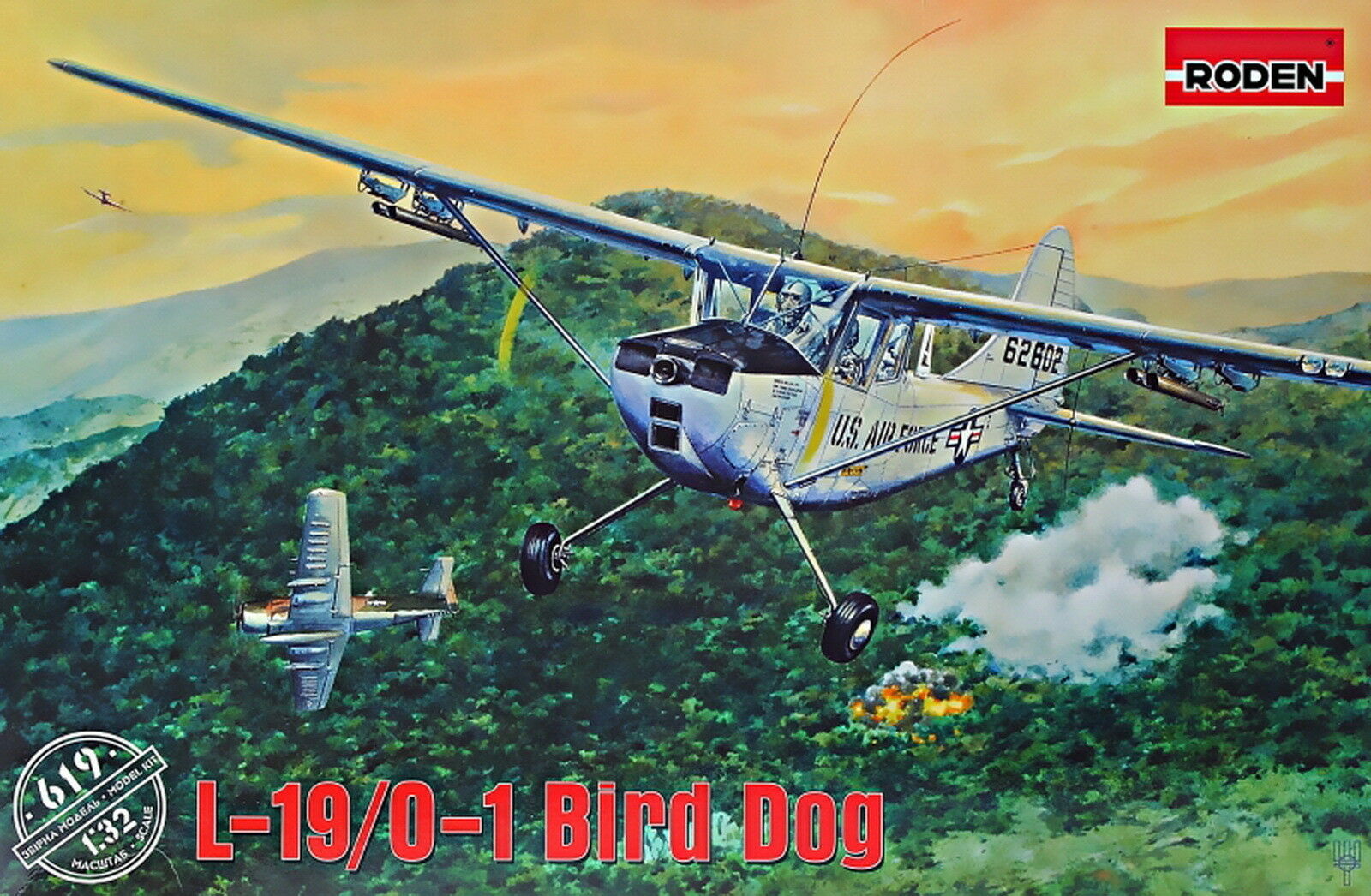 โมเดลเครื่องบิน Roden ขนาด 1/32 RO619 Cessna L19 / O1 Bird Dog