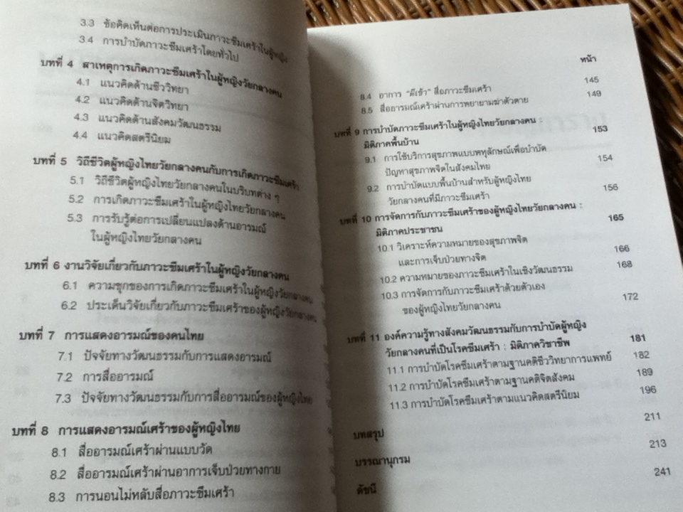 ภาวะซึมเศร้าในผู้หญิงวัยกลางคน: มิติทางวัฒนธรรมในงานการพยาบาลจิตเวช/ ศิริพร จิรวัฒน์กุล