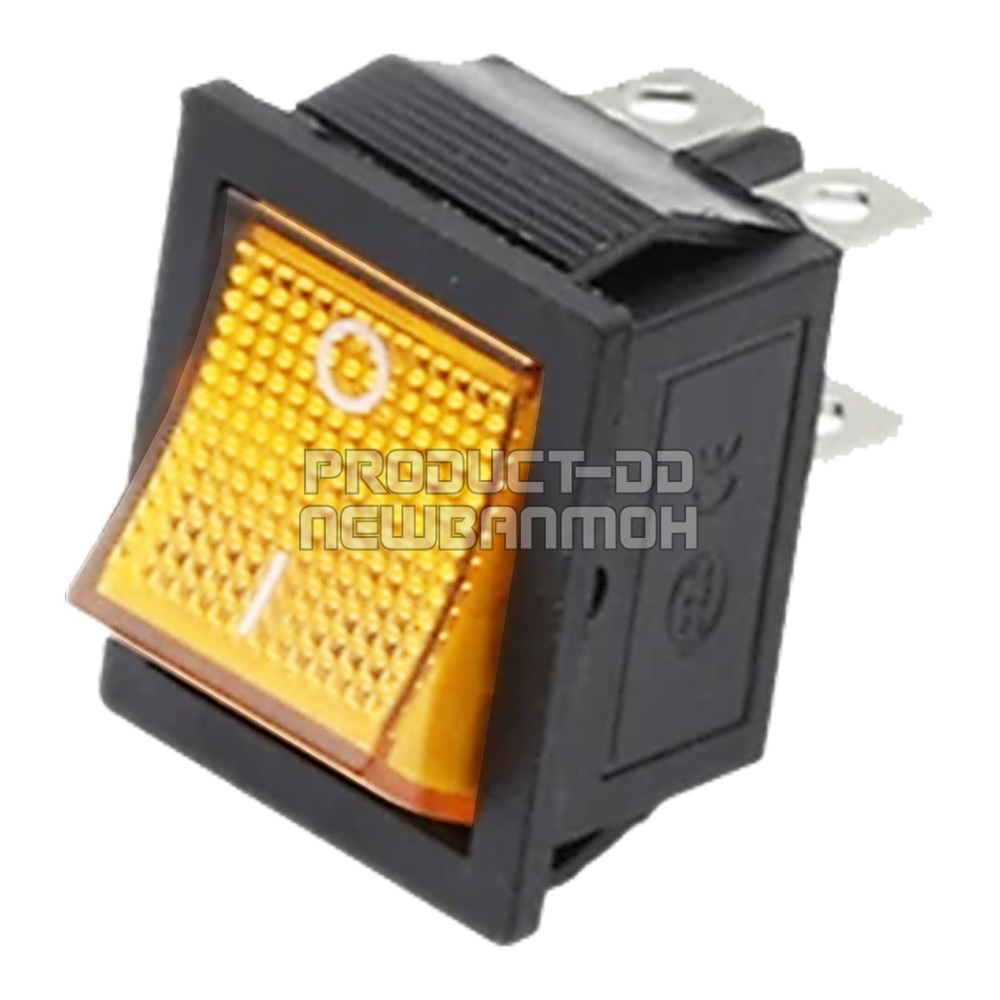 KCD4 สวิตช์กระดก ON-OFF (l-O) 4 ขา สีส้มมีไฟ 16A 250V AC และฝาครอบกันน้ำ
