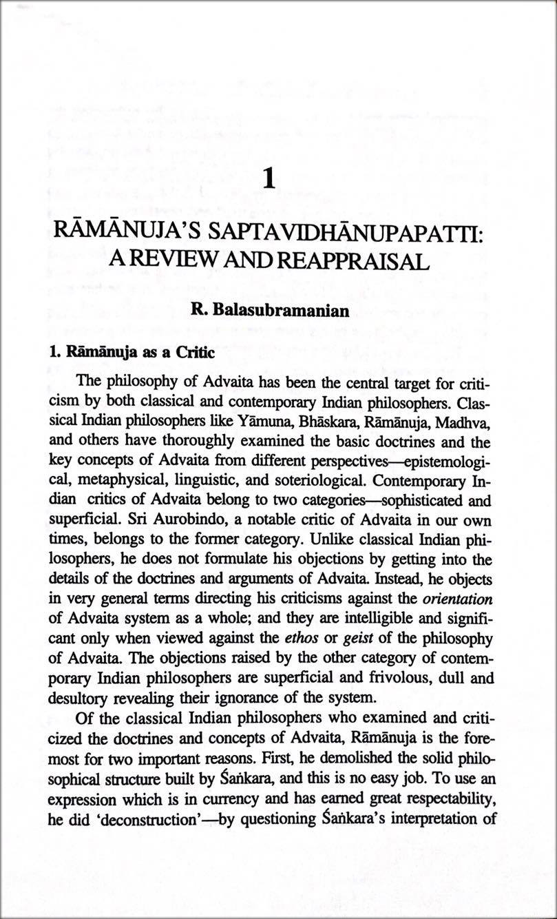 VEDANTA without MAYA: A Debate on Saptavidha-Anupapatti