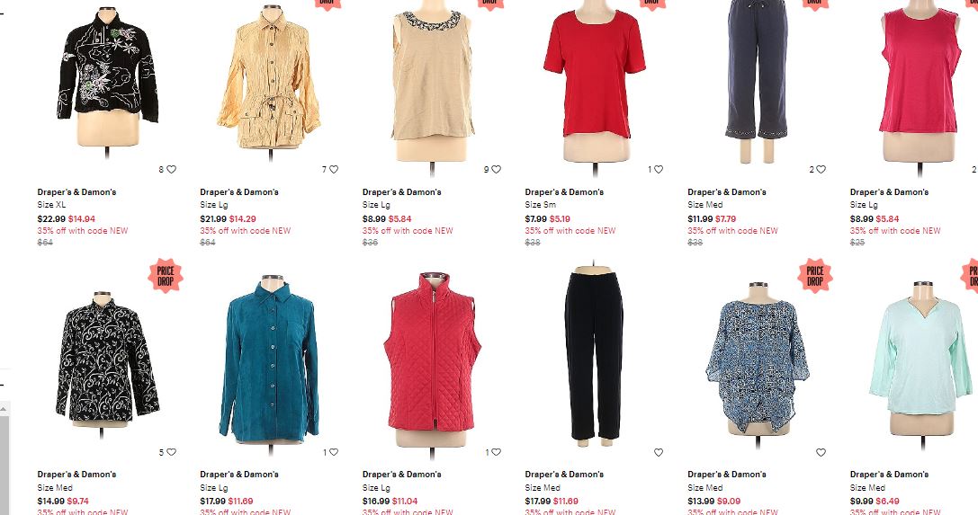 FF02834 เสื้อผ้ามือสอง สีแดง แบรนด์ DRAPERS &DAMON'S อก 46 นิ้ว
