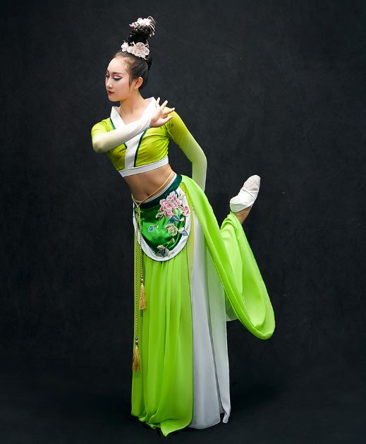 ชุดสตรีแสดงการฟ้อนรำจีน 2019 古典舞演出服飘逸2019 Chinese Classical Dance Costume Elegant 2019