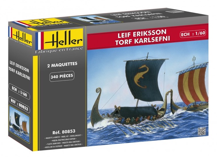 โมเดลเรือเดินสมุทร ขนาด 1/60 Heller HL80853 Leif Eriksson & Peat karlsefni