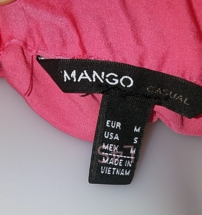 FF01303 -กระโปรงยาว สีชมพูพริ้ง มือสอง MANGO เอว 28-34 นิ้ว