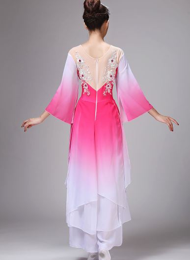 ชุดฟ้อนรำสตรีจีน 古典舞演出服女飘逸伞舞服装 Chinese Women Dancing Costume