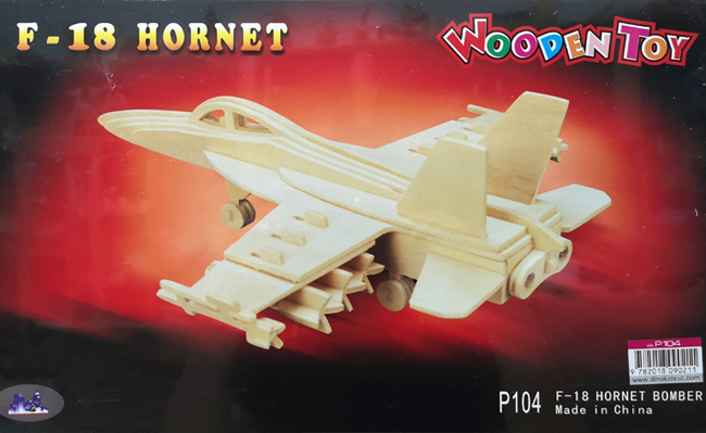 Dinokids3D ตัวต่อไม้ 3 มิติ เครื่องบิน F18 Hornet bomber จิ๊กซอว์ไม้ โมเดลไม้ 3 มิติ