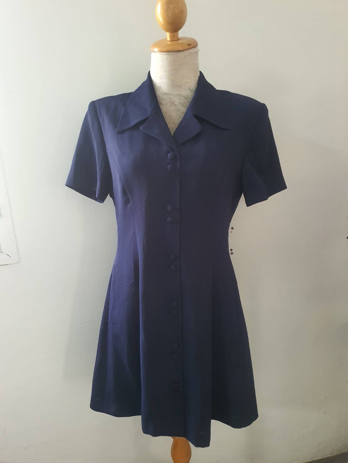 FF06451 เดรสมือสอง สีน้ำเงิน อก 34 นิ้ว
