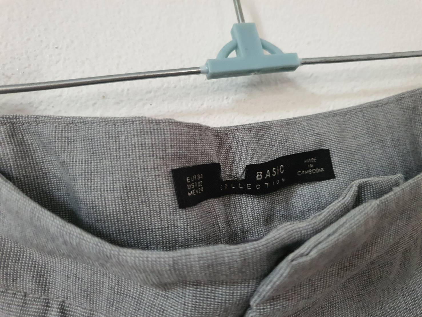FF06536 กางเกงผ้ามือสอง สีเทา zara เอว 28 นิ้ว