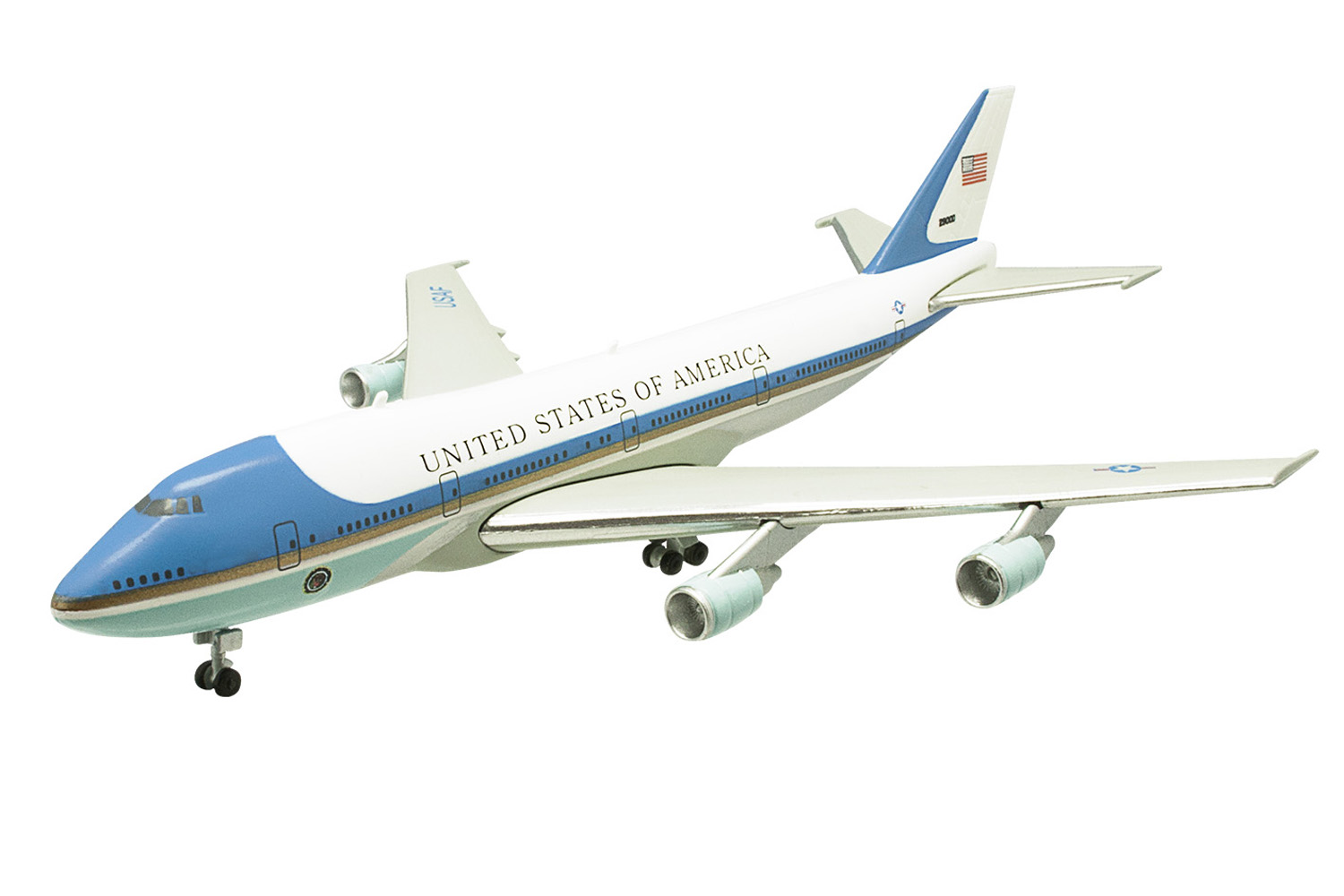 โมเดลเครื่องบินจำลองขนาด 1/500 ยี่ห้อเอฟทอย ชุด Boeing Collection แบบ #2: VC-25 US presidential plane [Air Force One]