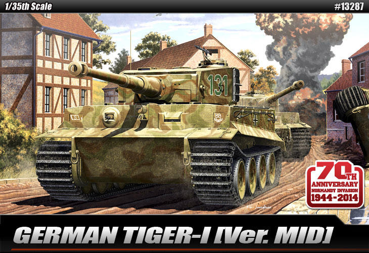 โมเดลรถถัง Academy ขนาด 1/35 AC13287 Tiger-I Mid Ver. Anniv 70 Normandy