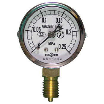 Common pressure gauge A type Φ 50 : TOKO : AT1/4G 50x 0.25 MPa