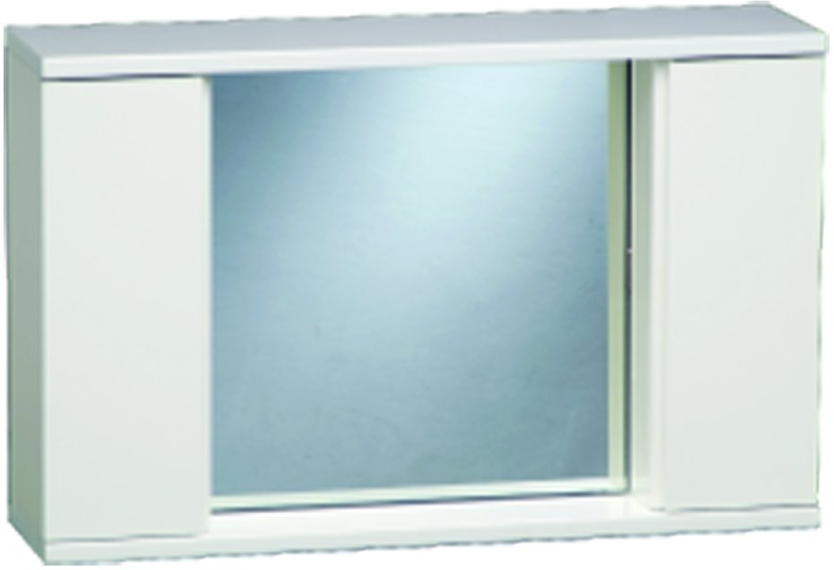 V4103 WH ตู้กระจกเงาพร้อมช่องเก็บของด้านข้าง (ซ้าย-ขวา) ชั้นวางของด้านในปรับระดับในตัวกระจกสามารถปรับมุม