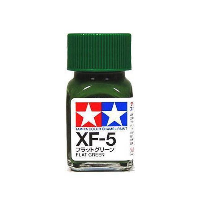 สีทาโมเดล สูตรน้ำมัน สีอีนาเมล สีเพ้นฟิกเกอร์ ทามิย่า Tamiya Enamel XF-5 Flat Green (10 ml)