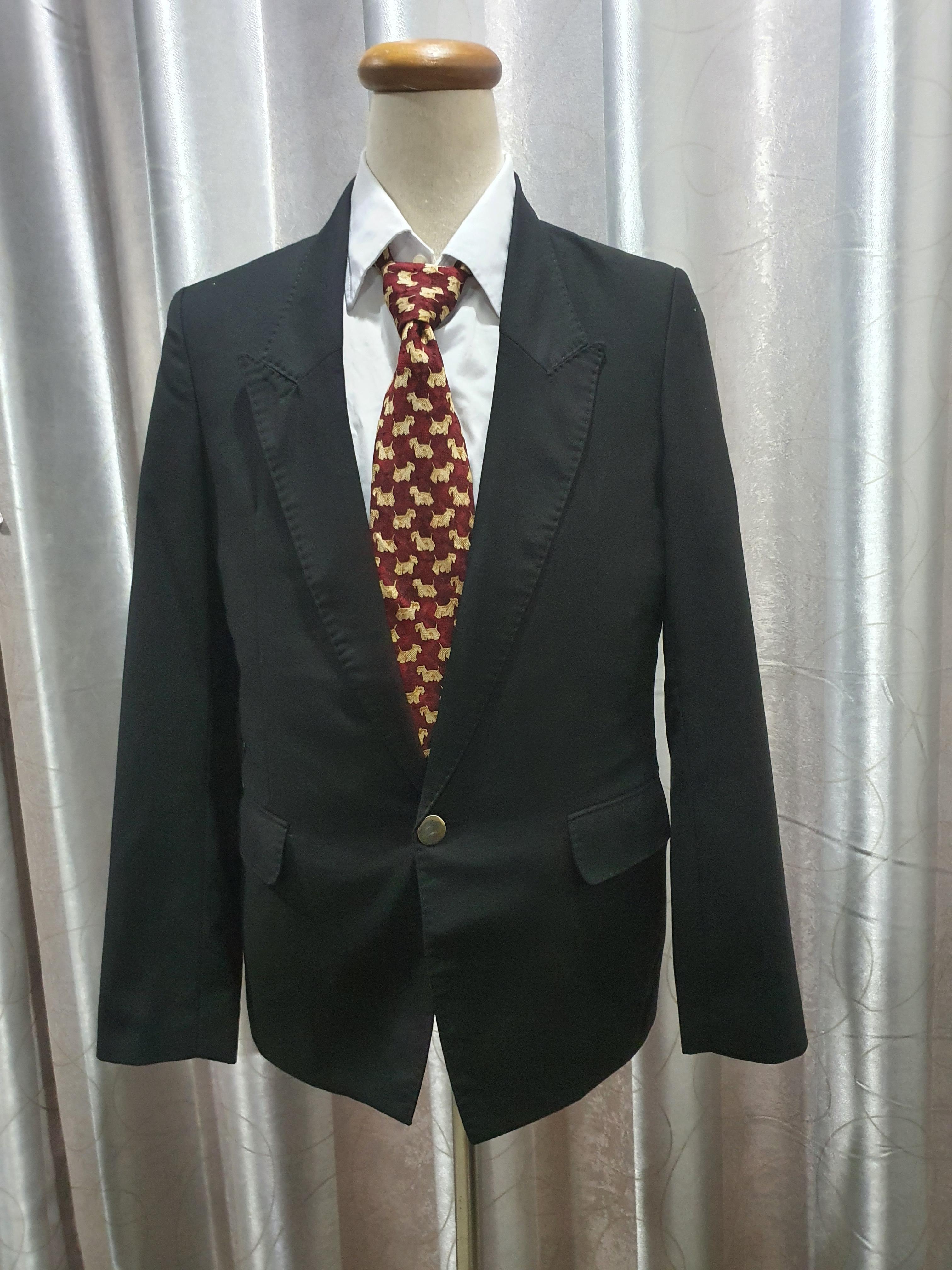 Suit0061 เสื้อสูทชาย มือสอง สีดำ นำเข้าเกาหลี jun อก 36 นิ้ว