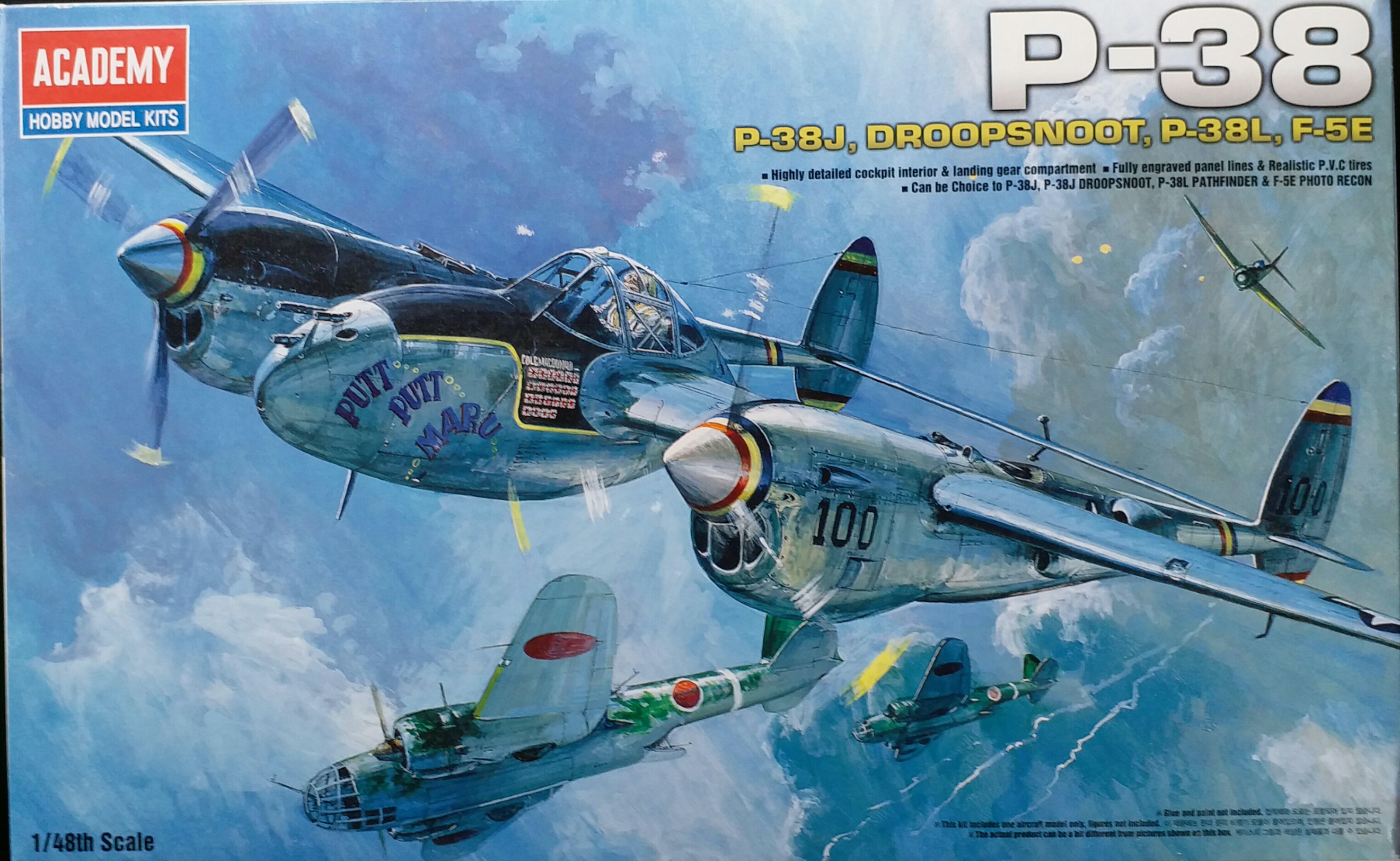 โมเดลเครื่องบินจำลอง Academy ขนาด 1/48 AC12282 P-38