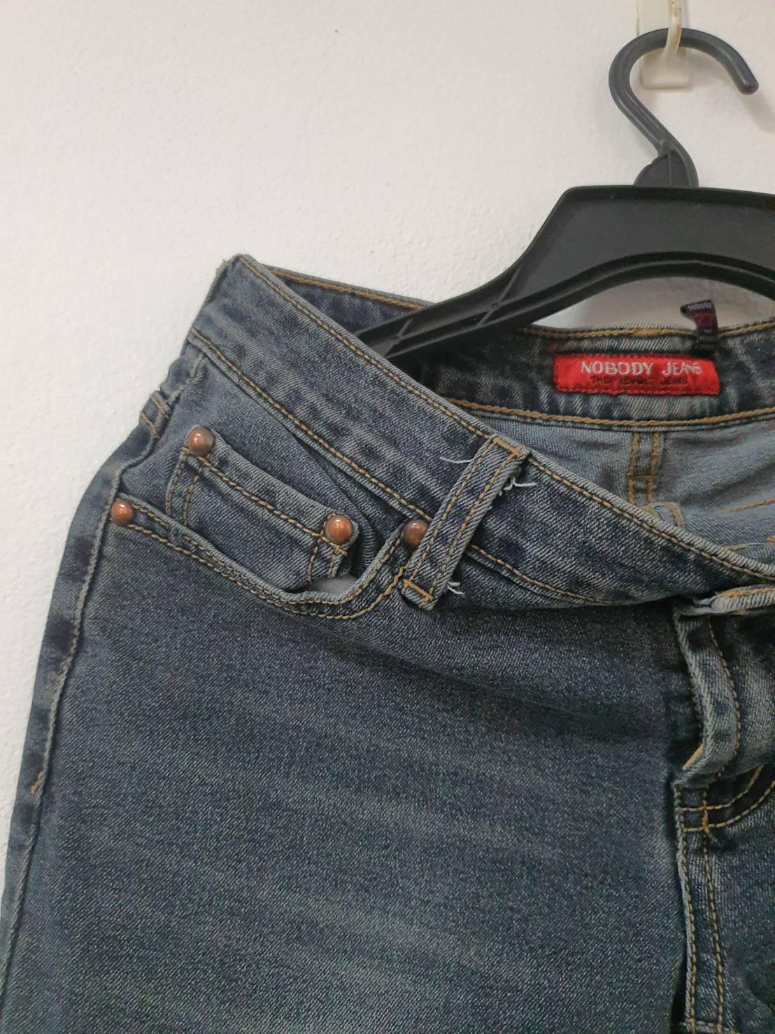 FF06256 กางเกงยีนส์มือสอง ขาบานเล็กน้อย แบรนด์ NOBODY JEANS เอว 27-28 นิ้ว